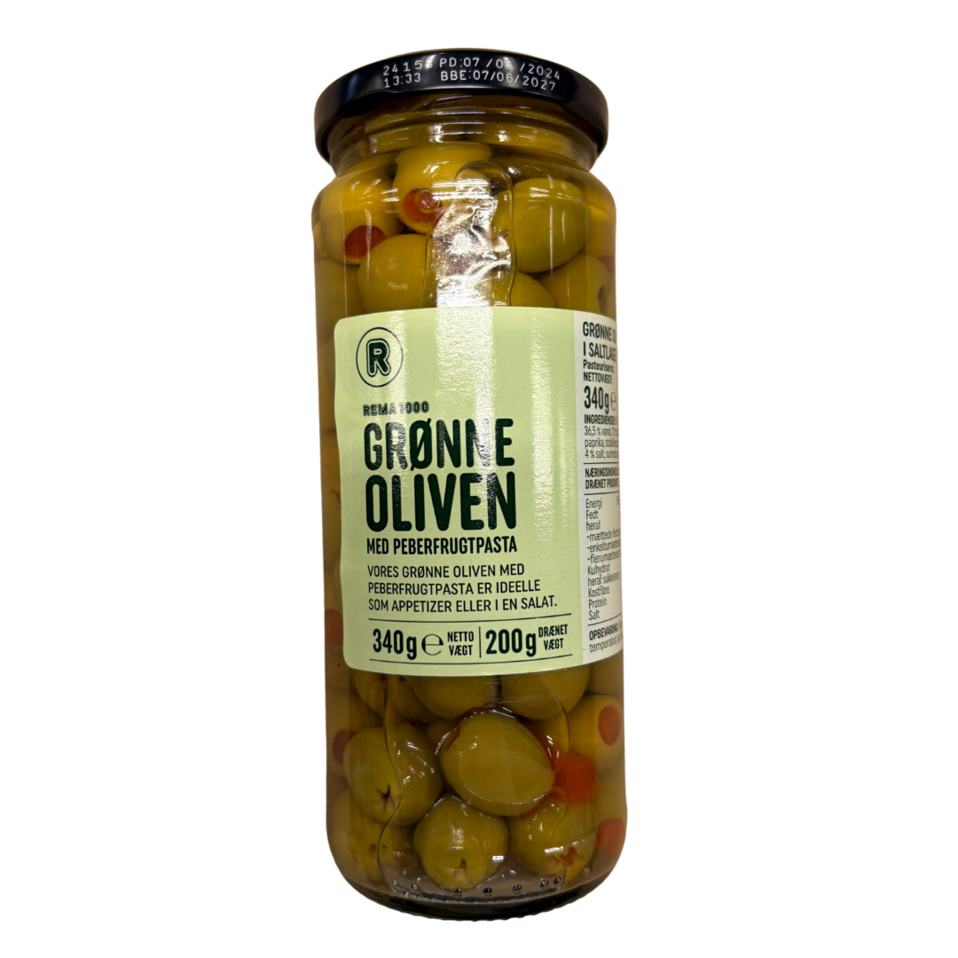 Grønar oliven 340gr - Rema 1000