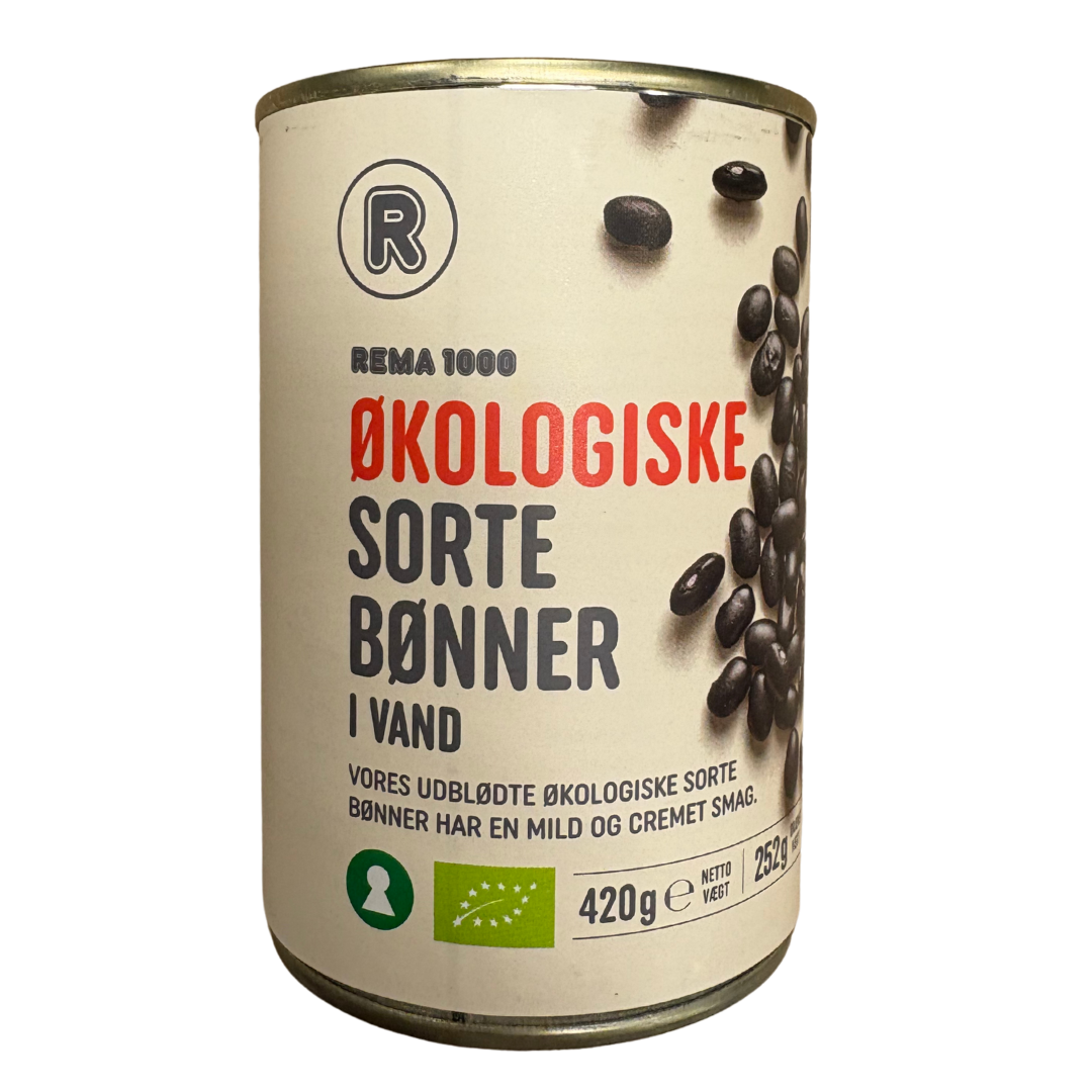 Vistfrøðiligar svartar bønir í vatn 420gr - Rema 1000