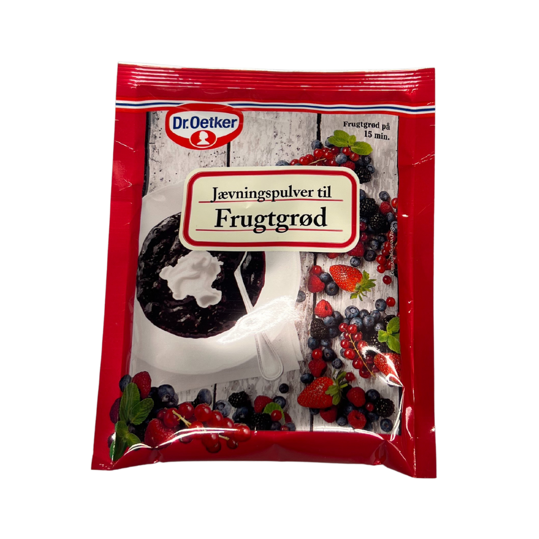 Javningspulvur reytt til fruktgreyt - Dr.Oetker