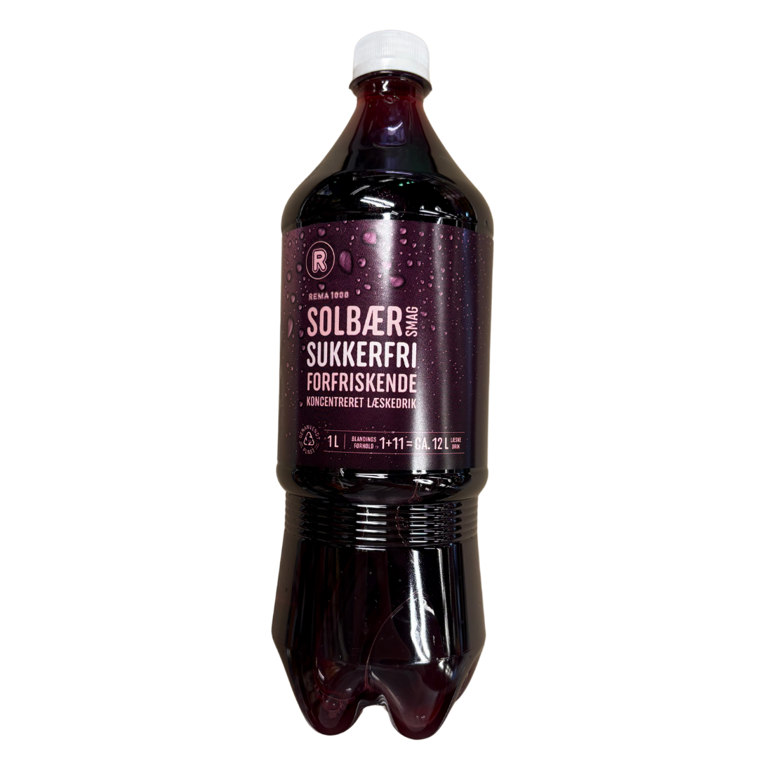Saft við sólberja smakki uttan sukur 1litur - Rema 1000