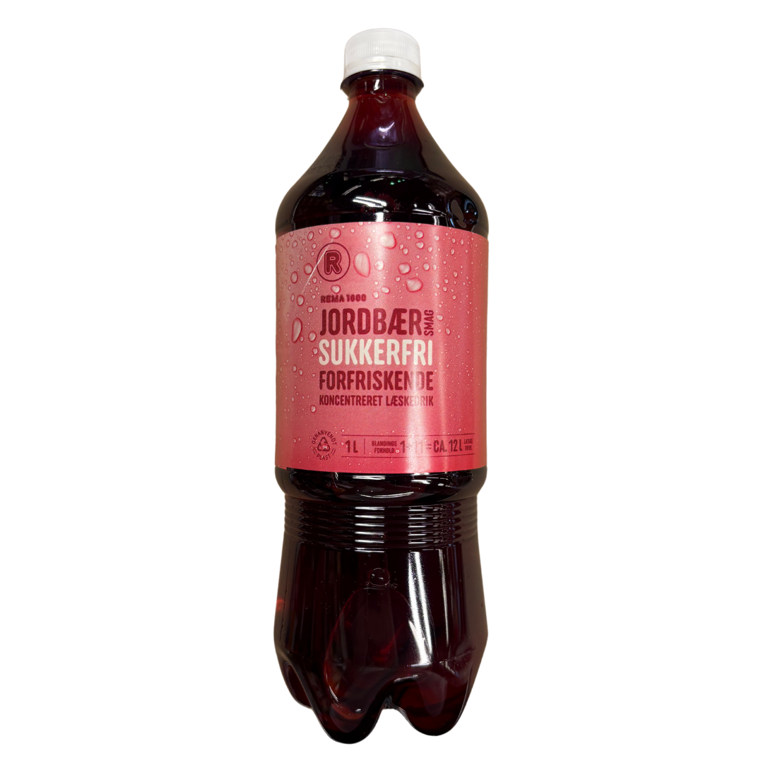 Saft við jarðberja smakki uttan sukur 1litur - Rema 1000