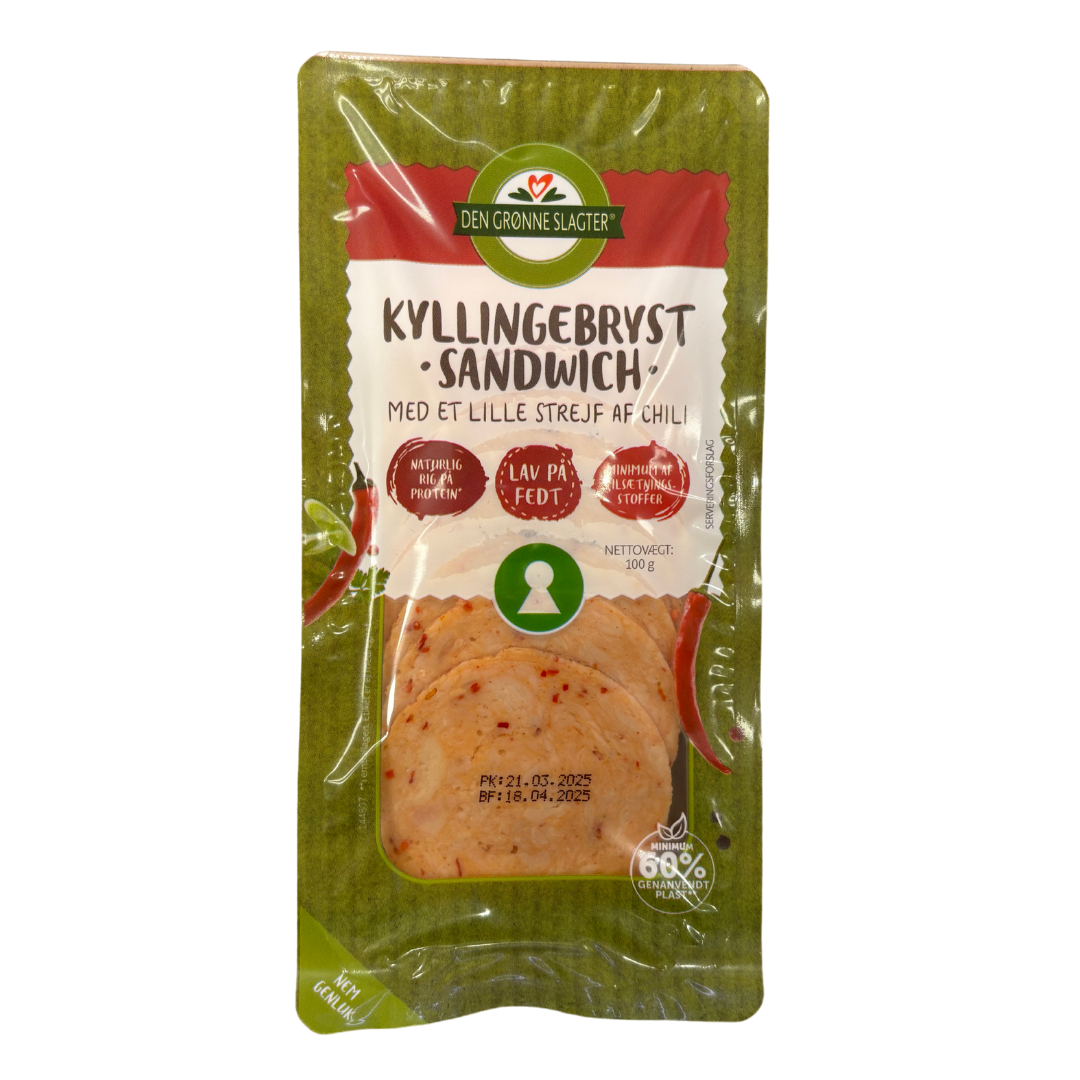Sandwich høsnarungabrynga við eitt sindur av chili 200gr - Den Grønne Slagter