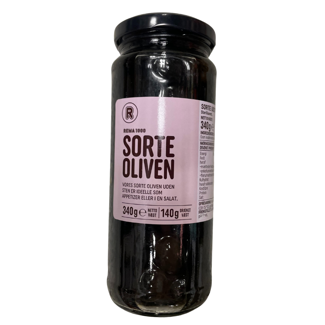 Svørt oliven 340gr netto - Rema 1000