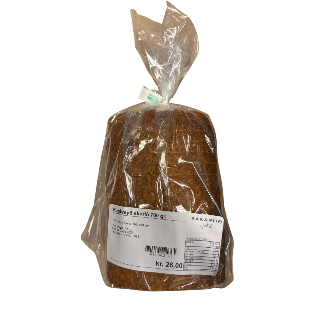 Rugbreyð skorið 700gr - Bakaríið á Skála