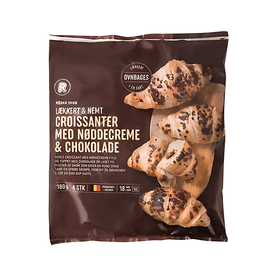 Croissantar við nøttekrem og sjokolátu 4stk/180gr - Rema 1000