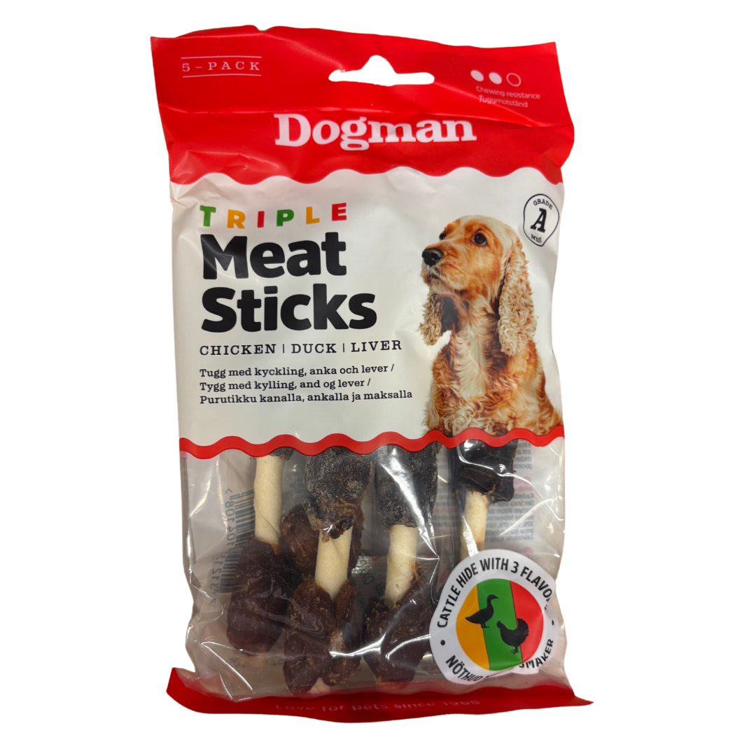Triple meat sticks 5stk - Dogman