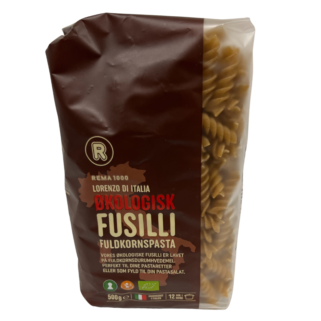 Vistfrøðiligt fusilli fullkornspasta 500gr - Rema 1000