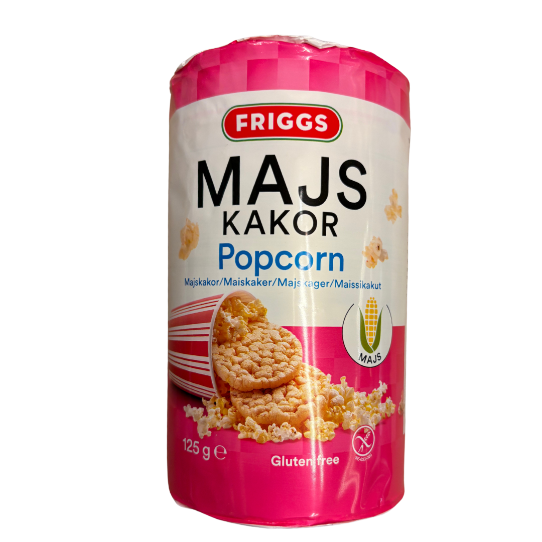 Popkorn mais keks glutenfrítt 125gr - Friggs
