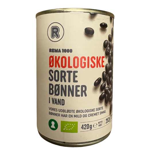 Vistfrøðiligar svartar bønir í vatn 420gr - Rema 1000