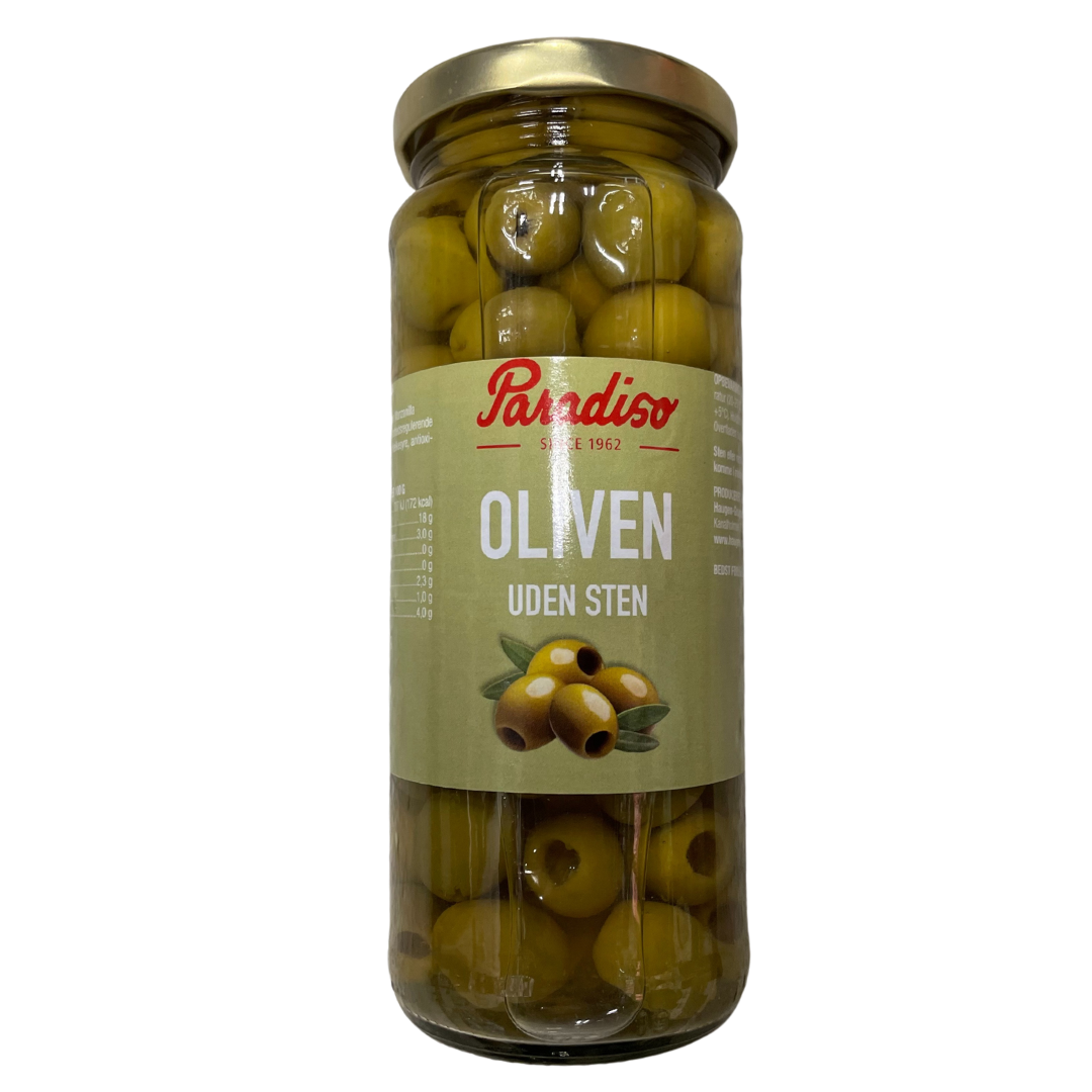 Grønar oliven uttan stein 340gr - Paradiso