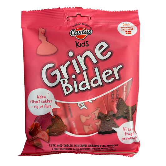Kdis grine bidder við dadlum, hindber, rabarbum og reyrótum 7stk - Castus